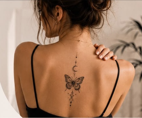 Tattoo preview on a person's back